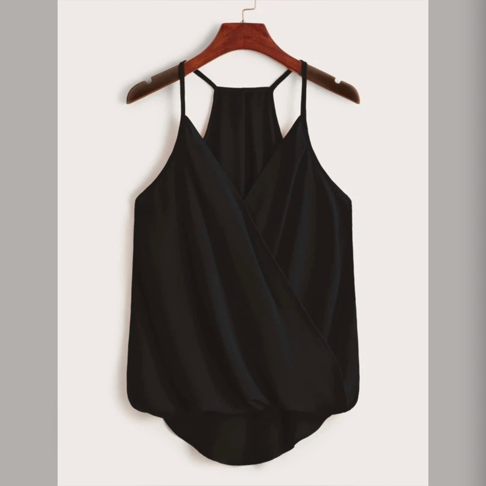 Plus Wrap Curved Hem Cami Top
